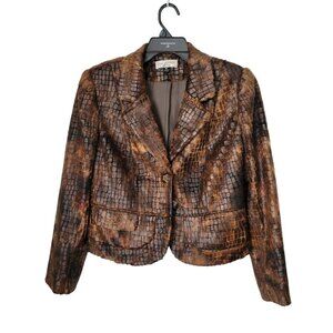 Vintage Women's Lena Gabrielle New York 10 Jacket Blazer Faux Alligator